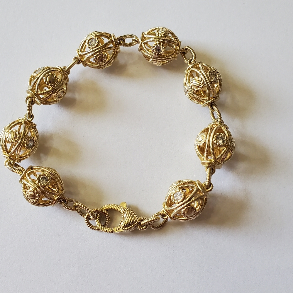 Judith Ripka Filigree Bead Bracelet with DIiamoniques